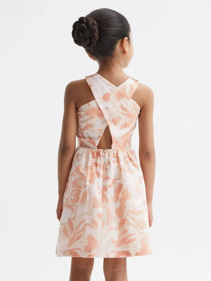 Reiss Dresses and Jumpsuits Lottie Floral Print Halter Neck Dress Pink Print 8211 Children