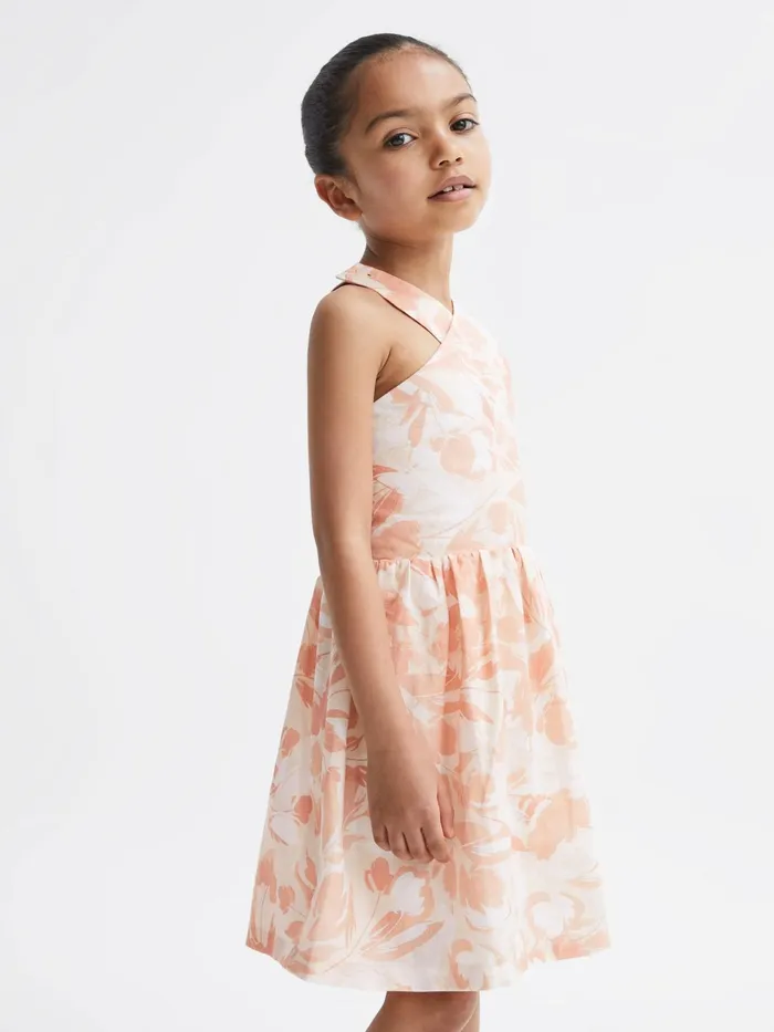 Reiss Dresses and Jumpsuits Lottie Floral Print Halter Neck Dress Pink Print 8211 Children