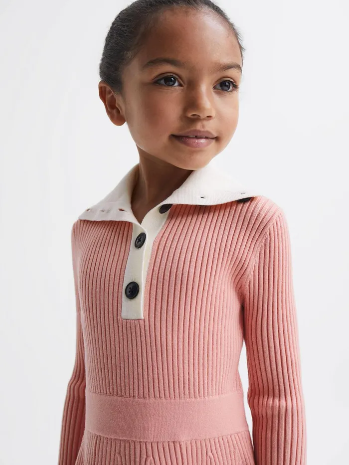 Reiss Dresses and Jumpsuits Malani Colourblock Knitted Dress Pink 8211 Children