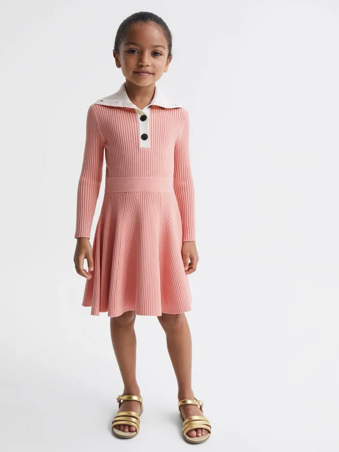 Reiss Dresses and Jumpsuits Malani Colourblock Knitted Dress Pink 8211 Children
