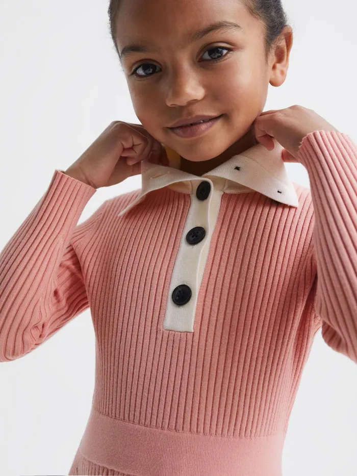 Reiss Dresses and Jumpsuits Malani Colourblock Knitted Dress Pink 8211 Children