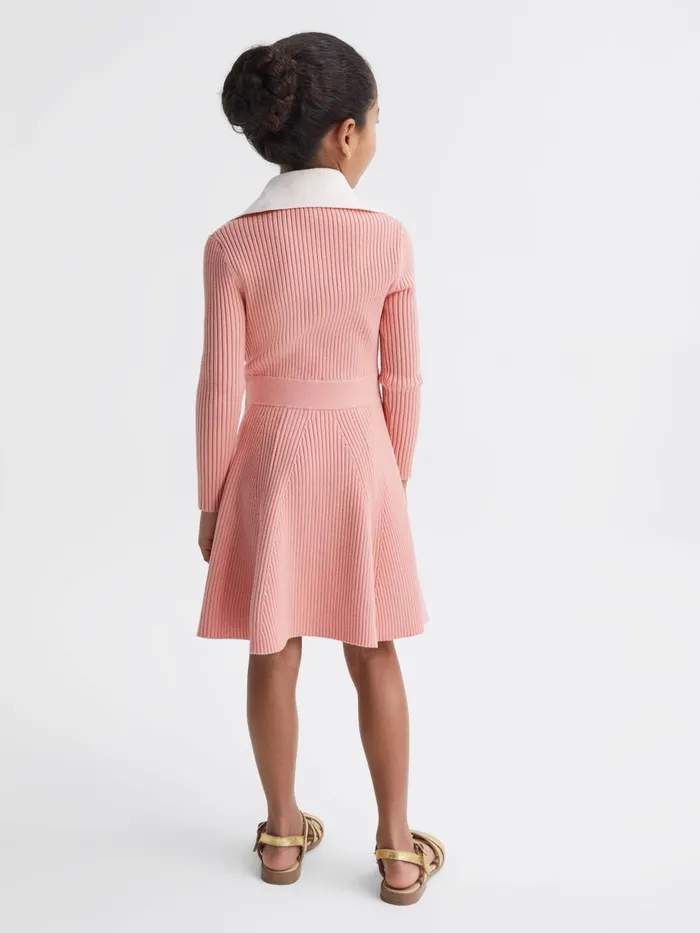 Reiss Dresses and Jumpsuits Malani Colourblock Knitted Dress Pink 8211 Children