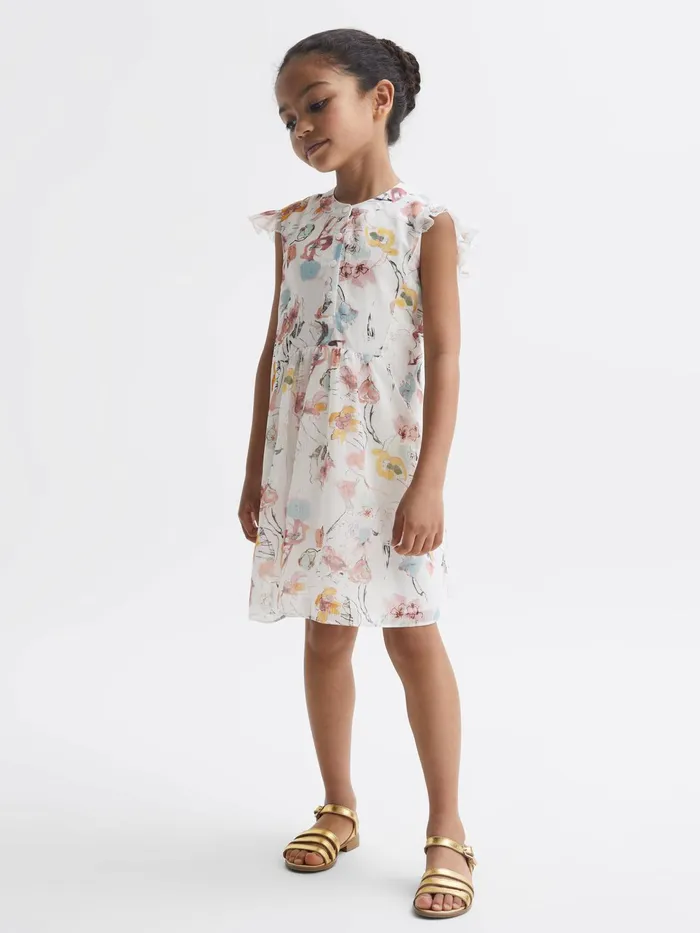 Reiss Dresses and Jumpsuits Martha Floral Print Collarless Dress Ivory Print 8211 Children Reiss Dresses and Jumpsuits Martha Floral Print Collarless Dress Ivory Print 8211 Children