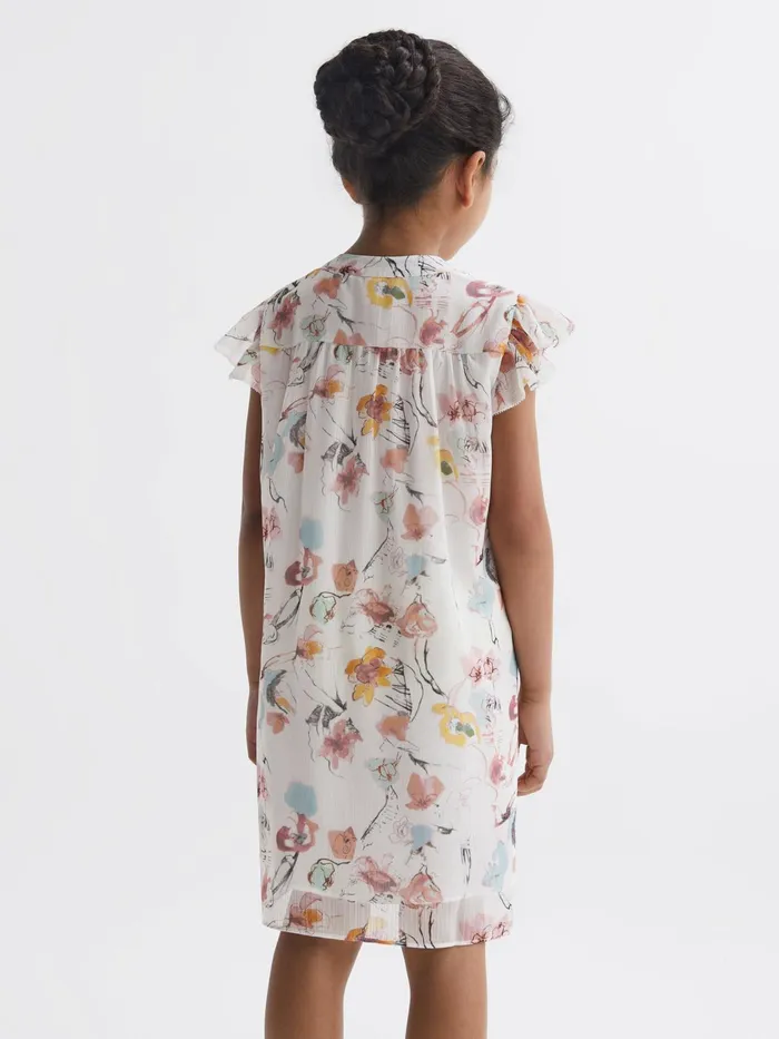Reiss Dresses and Jumpsuits Martha Floral Print Collarless Dress Ivory Print 8211 Children
