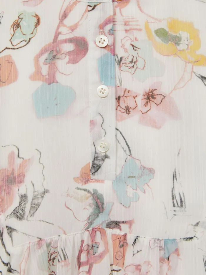 Reiss Dresses and Jumpsuits Martha Floral Print Collarless Dress Ivory Print 8211 Children