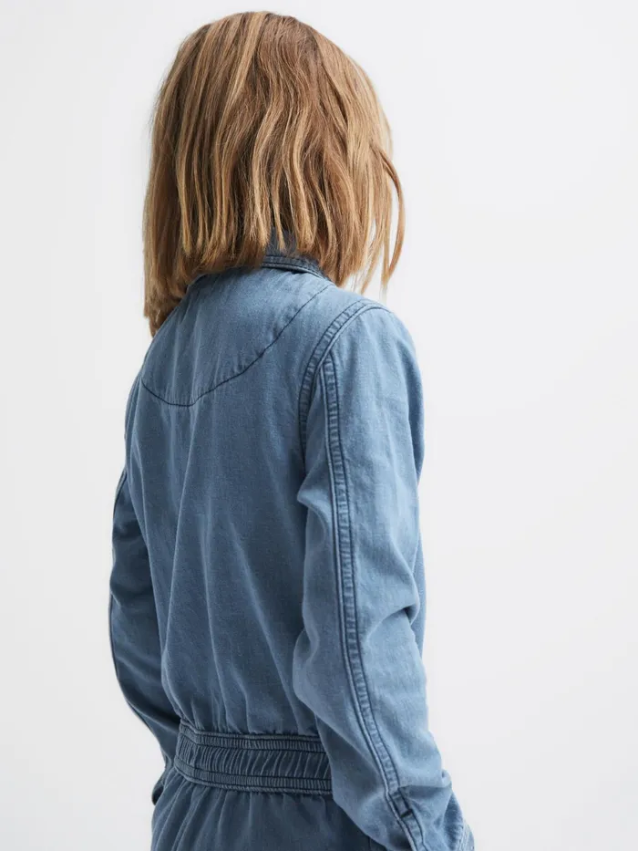 Reiss Dresses and Jumpsuits Molly Denim Zip Front Jumpsuit Mid Blue 8211 Children