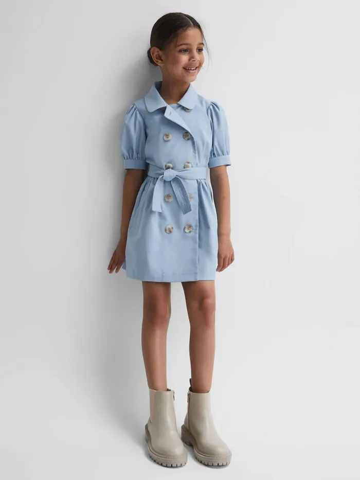 Reiss Dresses and Jumpsuits Naomi Puff Sleeve Belted Dress Blue 8211 Children