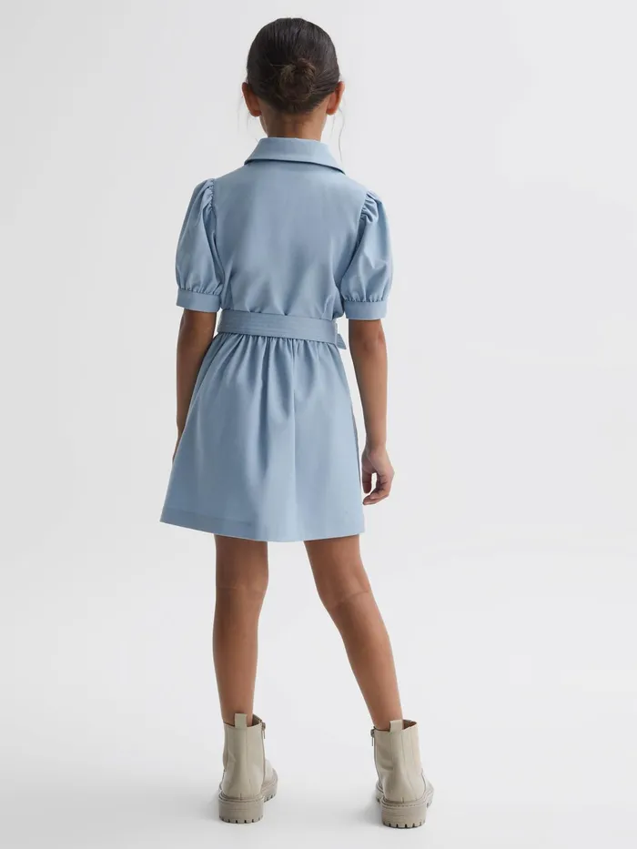 Reiss Dresses and Jumpsuits Naomi Puff Sleeve Belted Dress Blue 8211 Children