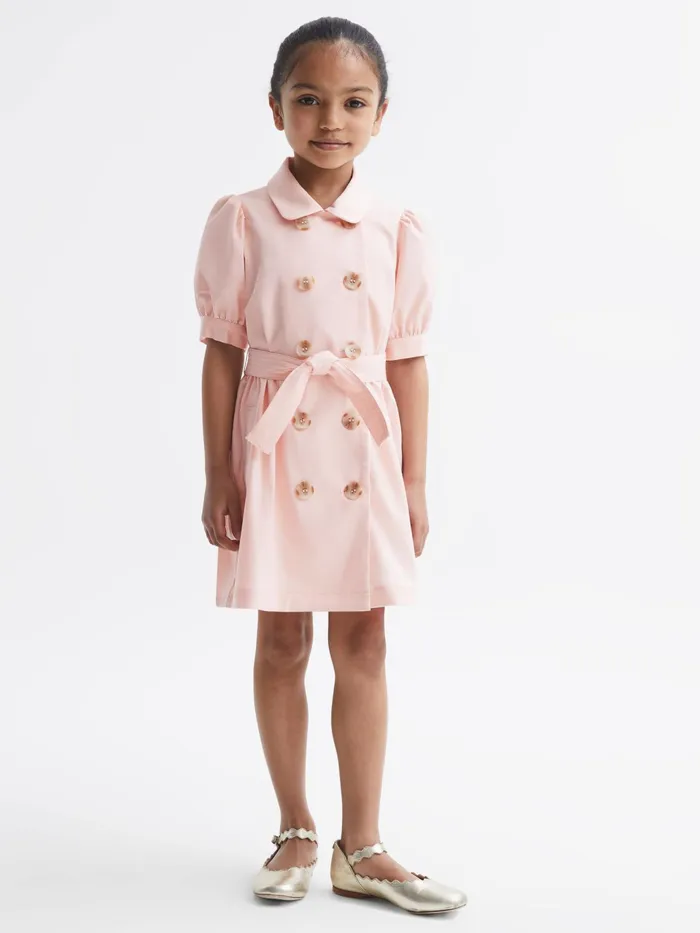 Reiss Dresses and Jumpsuits Naomi Puff Sleeve Belted Dress Pink 8211 Children