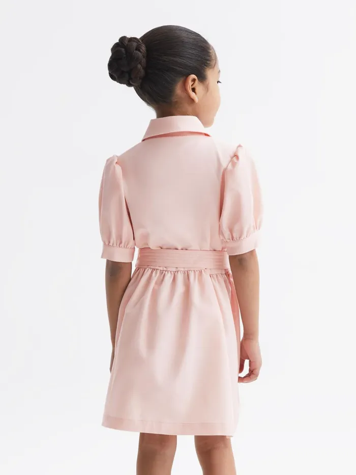 Reiss Dresses and Jumpsuits Naomi Puff Sleeve Belted Dress Pink 8211 Children