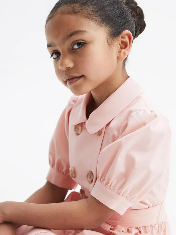 Reiss Dresses and Jumpsuits Naomi Puff Sleeve Belted Dress Pink 8211 Children