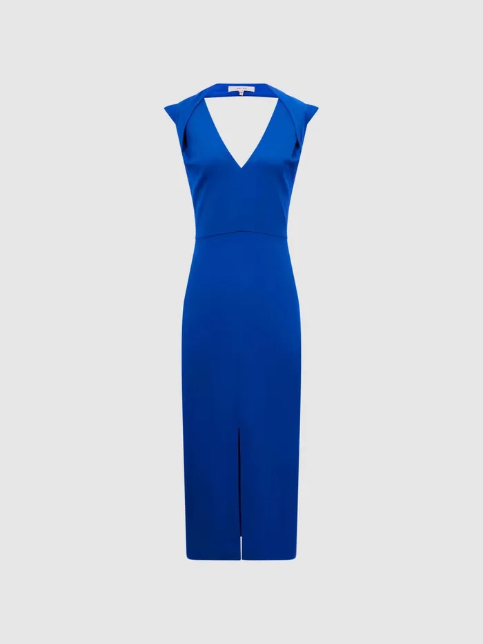 Reiss Dresses Andi Shoulder Detail Bodycon Dress Blue 8211 Women