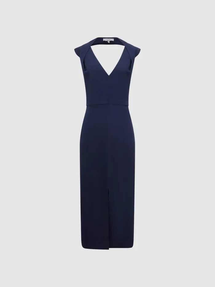 Reiss Dresses Andi Shoulder Detail Bodycon Dress Navy 8211 Women