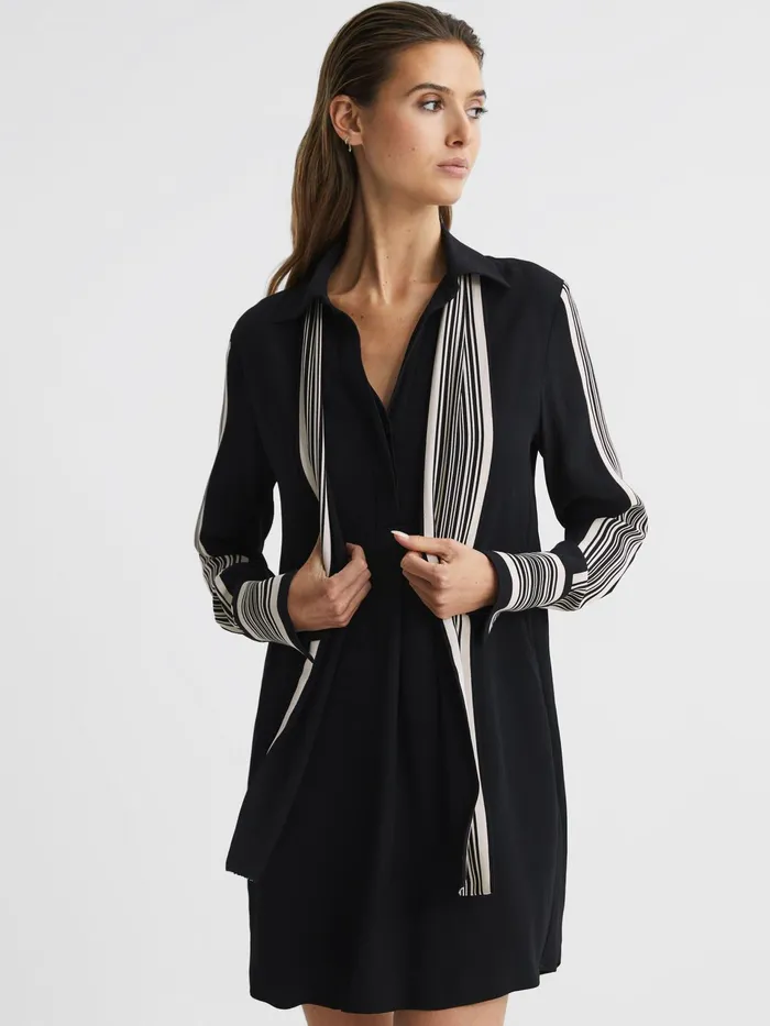 Reiss Dresses Ellie Side Stripe Mini Dress Black 8211 Women
