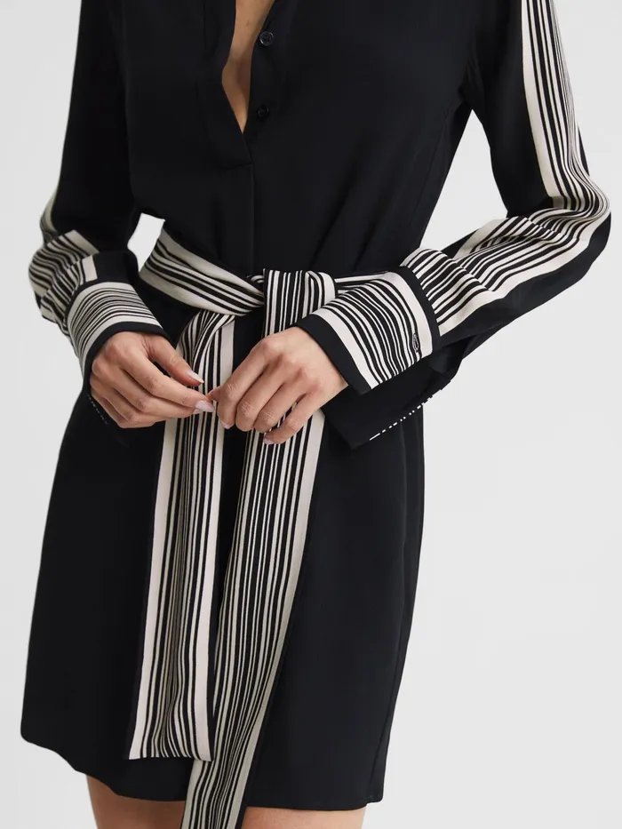 Reiss Dresses Ellie Side Stripe Mini Dress Black 8211 Women