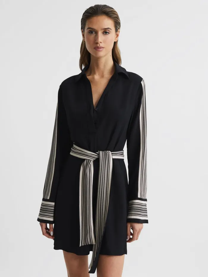 Reiss Dresses Ellie Side Stripe Mini Dress Black 8211 Women