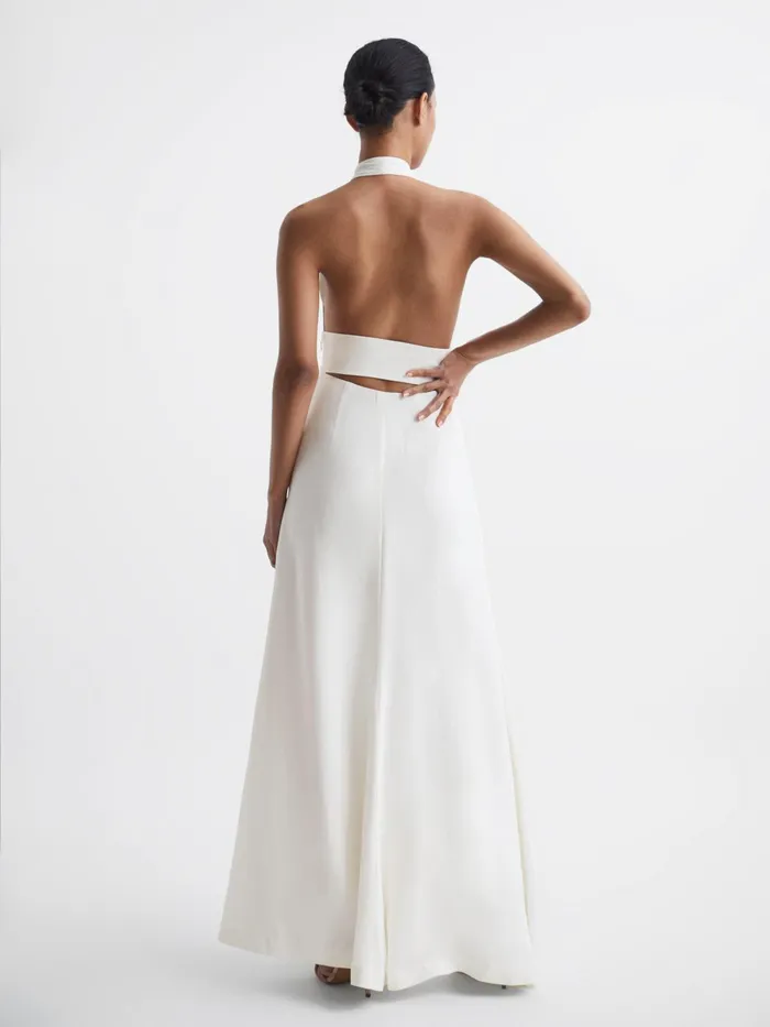 Reiss Dresses Grace Maxi Dress With Cape White 8211 Women