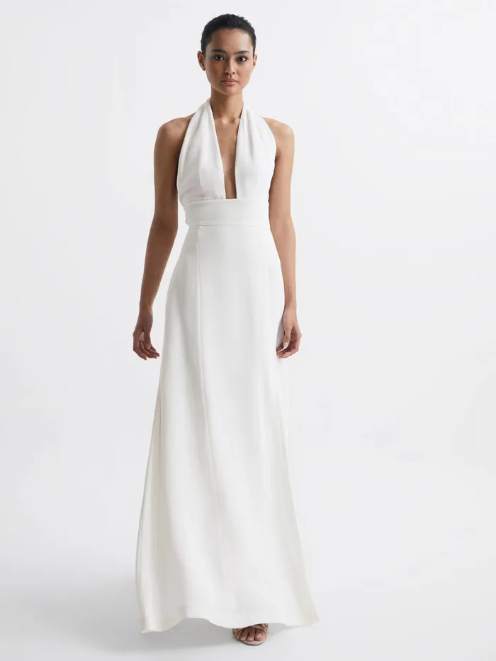 Reiss Dresses Grace Maxi Dress With Cape White 8211 Women