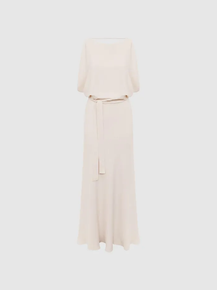 Reiss Dresses Ida Cowl Neck Bridesmaid Maxi Dress Ivory 8211 Women