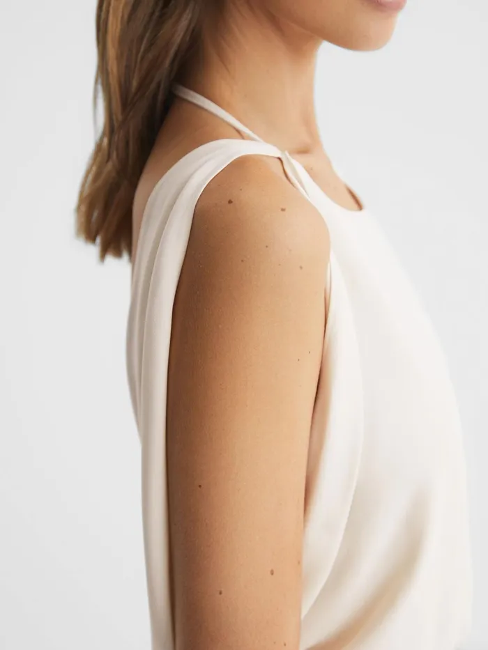 Reiss Dresses Ida Cowl Neck Bridesmaid Maxi Dress Ivory 8211 Women