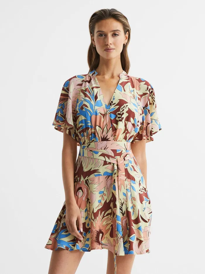 Reiss Dresses Kara Floral Print Mini Dress Multi 8211 Women