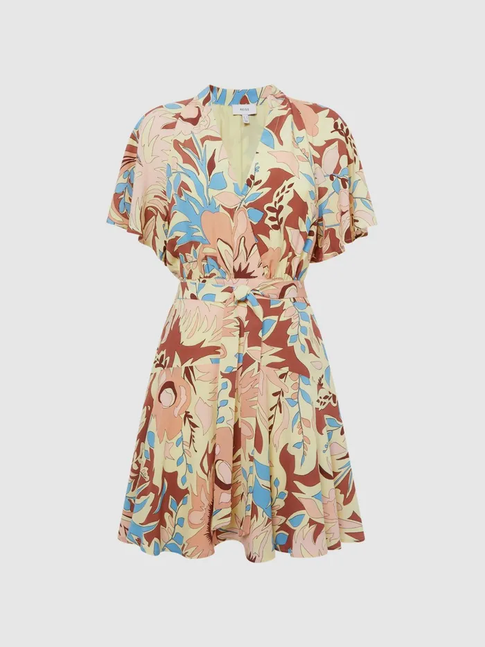 Reiss Dresses Kara Floral Print Mini Dress Multi 8211 Women