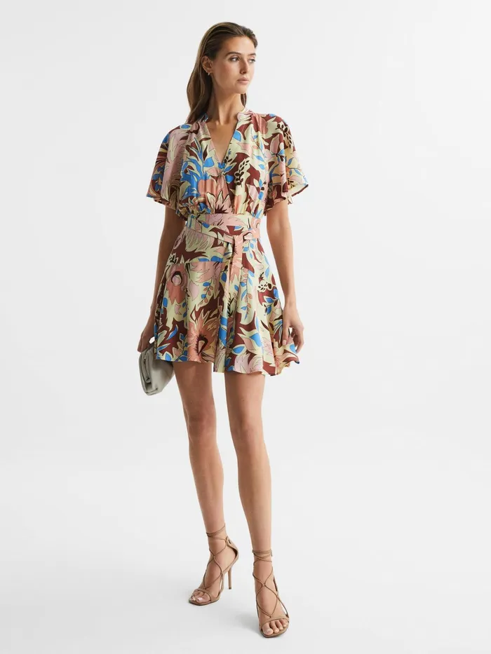Reiss Dresses Kara Floral Print Mini Dress Multi 8211 Women