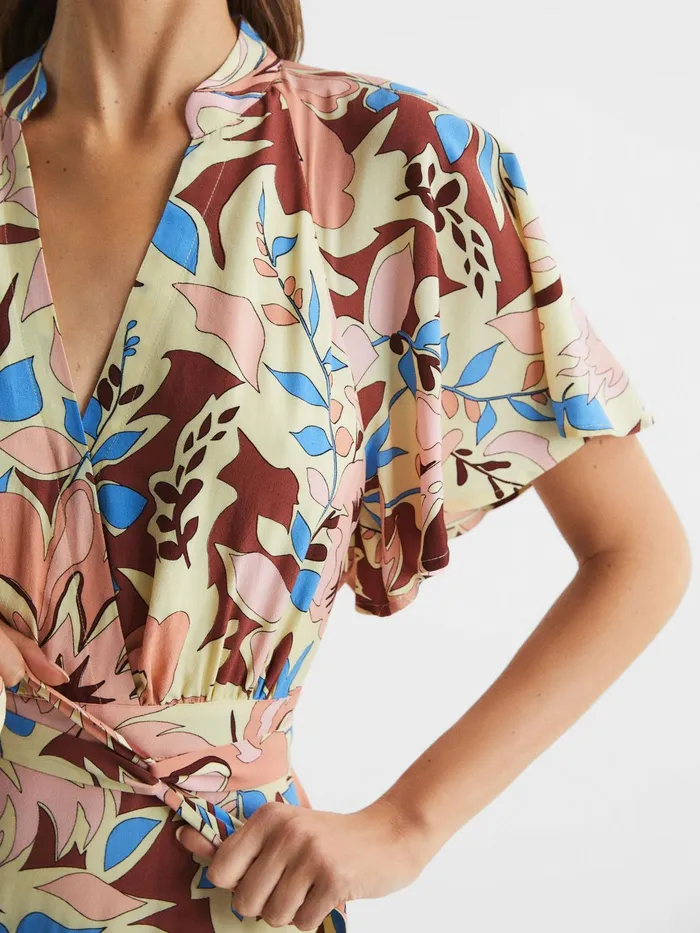 Reiss Dresses Kara Floral Print Mini Dress Multi 8211 Women