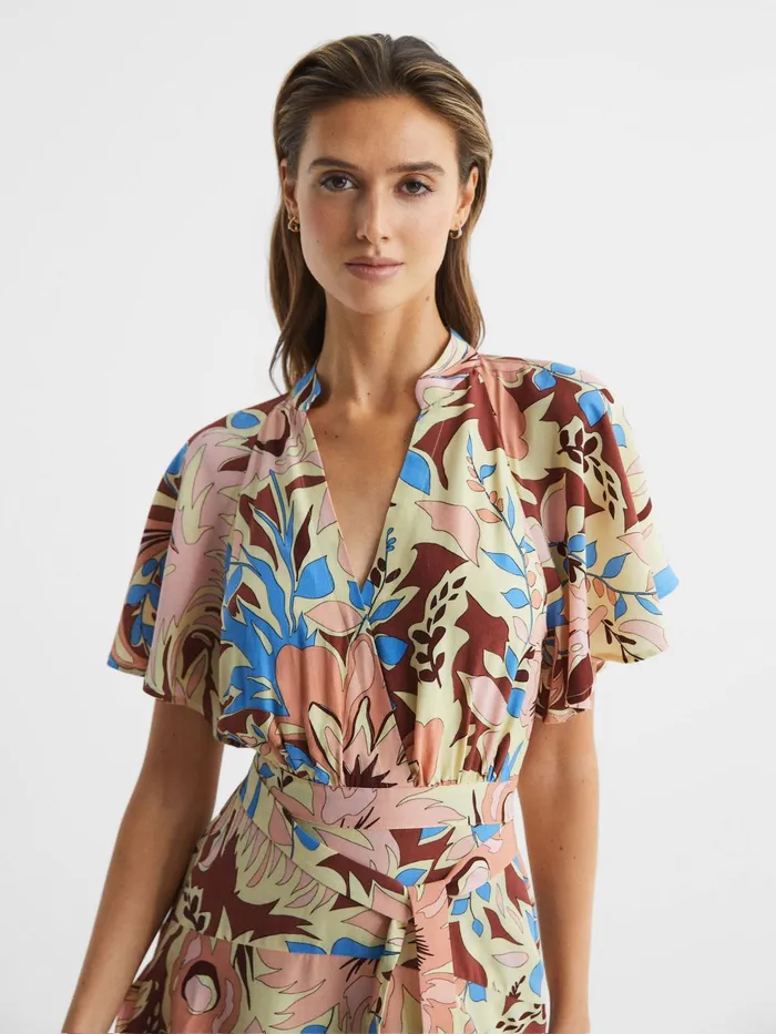Reiss Dresses Kara Floral Print Mini Dress Multi 8211 Women