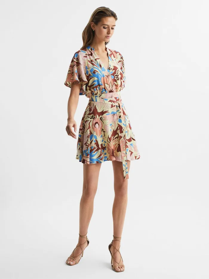 Reiss Dresses Kara Floral Print Mini Dress Multi 8211 Women