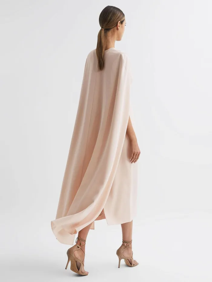 Reiss Dresses Kate CapeStyle Midi Dress Nude 8211 Women