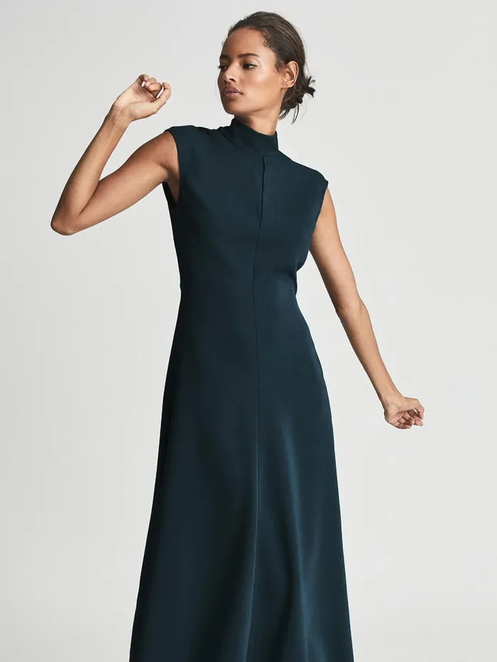 Reiss Dresses Livvy Open Back Midi Dress Bright Pink 8211 Women