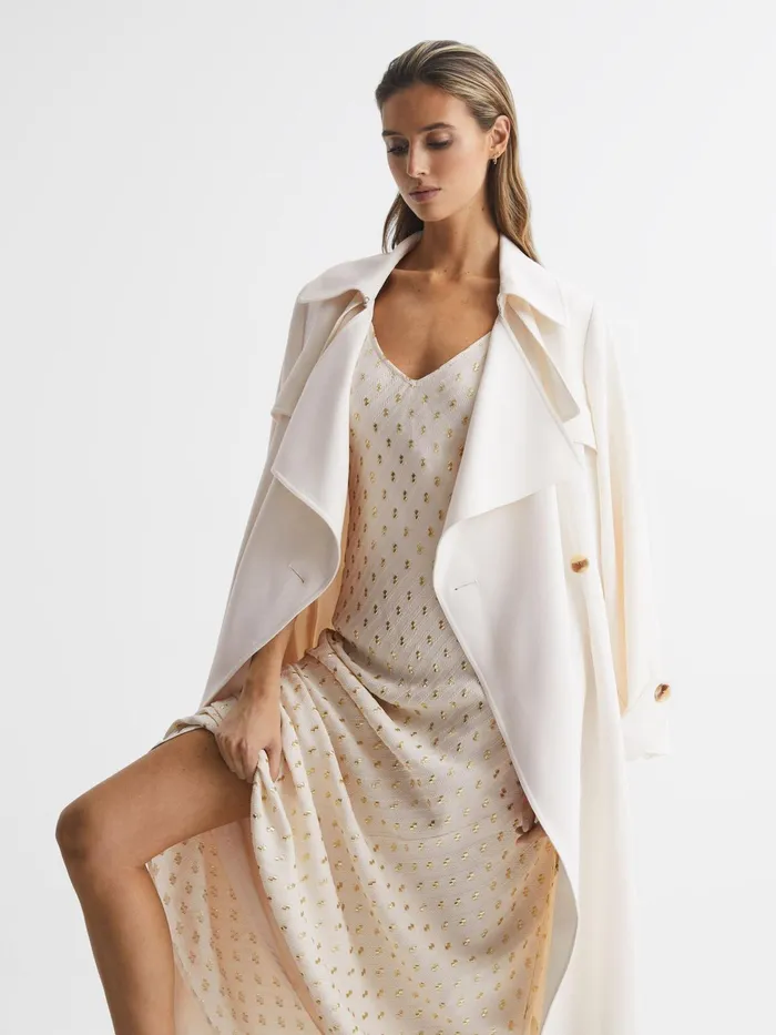 Reiss Dresses Louisa Metallic Maxi Dress Whitegold 8211 Women