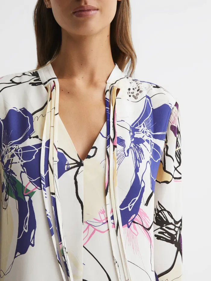 Reiss Dresses Margarite Printed Shift Dress Ivory 8211 Women