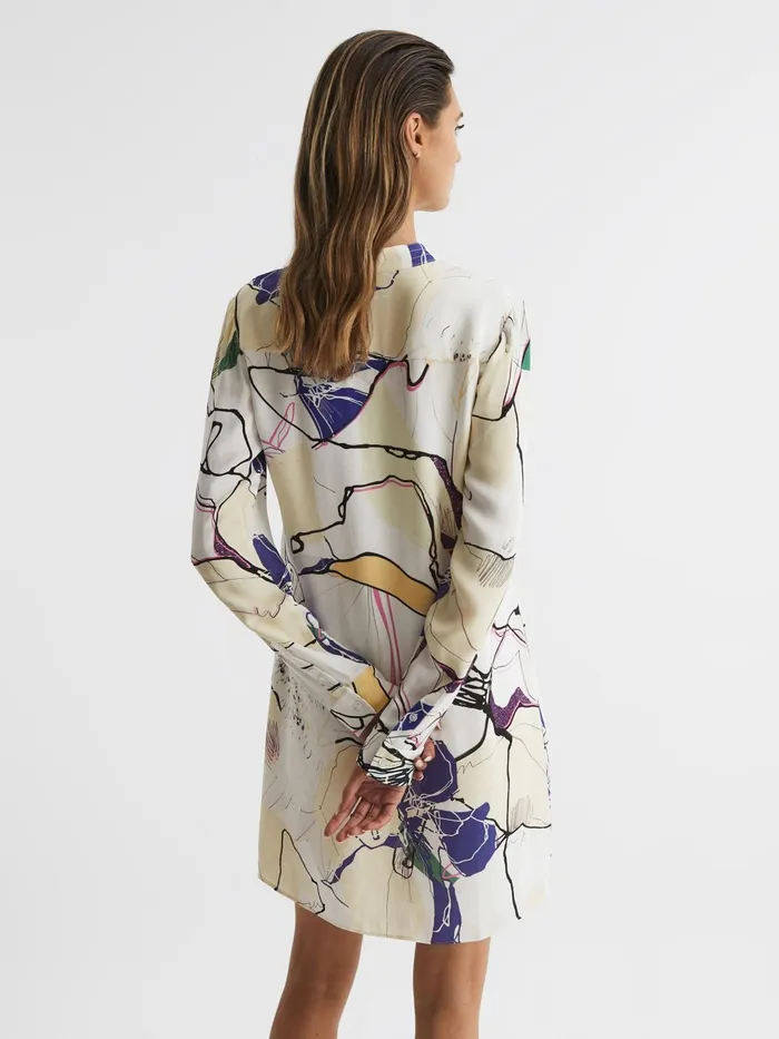 Reiss Dresses Margarite Printed Shift Dress Ivory 8211 Women