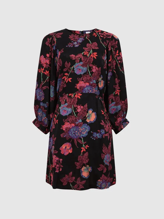 Reiss Dresses Paulina Fitted Floral Print Mini Dress Blackpink 8211 Women