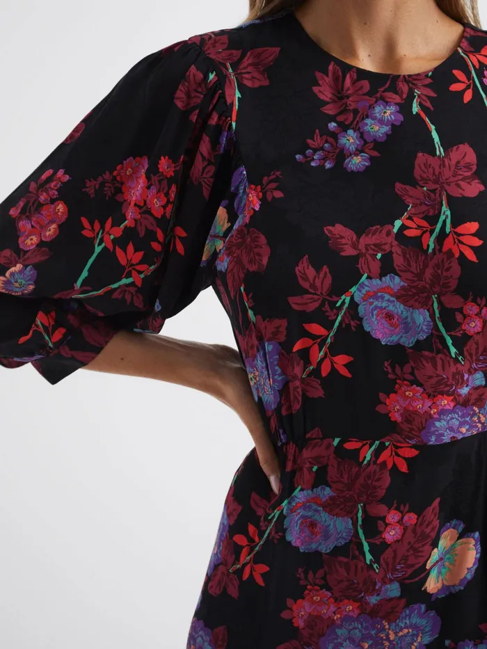 Reiss Dresses Paulina Fitted Floral Print Mini Dress Blackpink 8211 Women