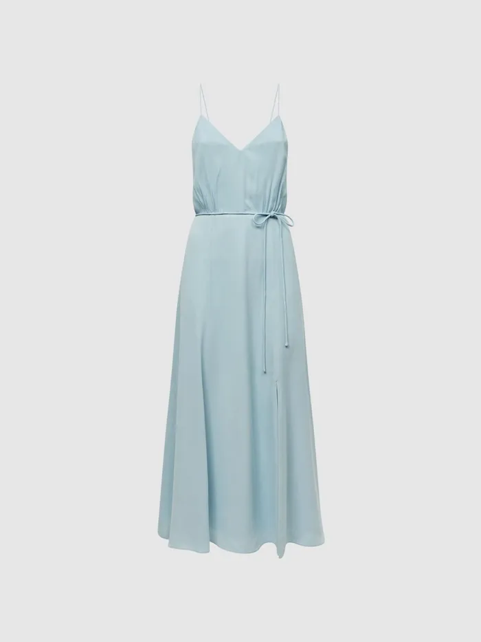 Reiss Dresses Penny Fitted VNeck Midi Dress Blue 8211 Women