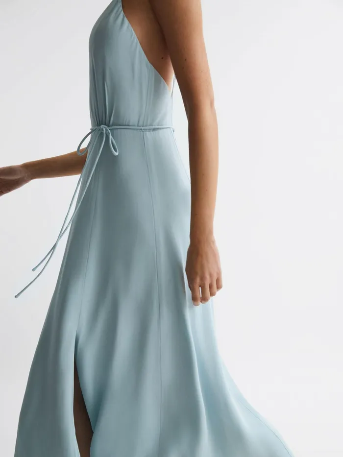 Reiss Dresses Penny Fitted VNeck Midi Dress Blue 8211 Women