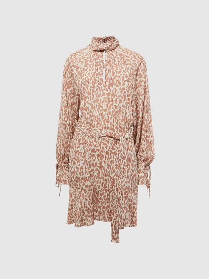 Reiss Dresses Teya Animal Print Mini Dress Neutral 8211 Women