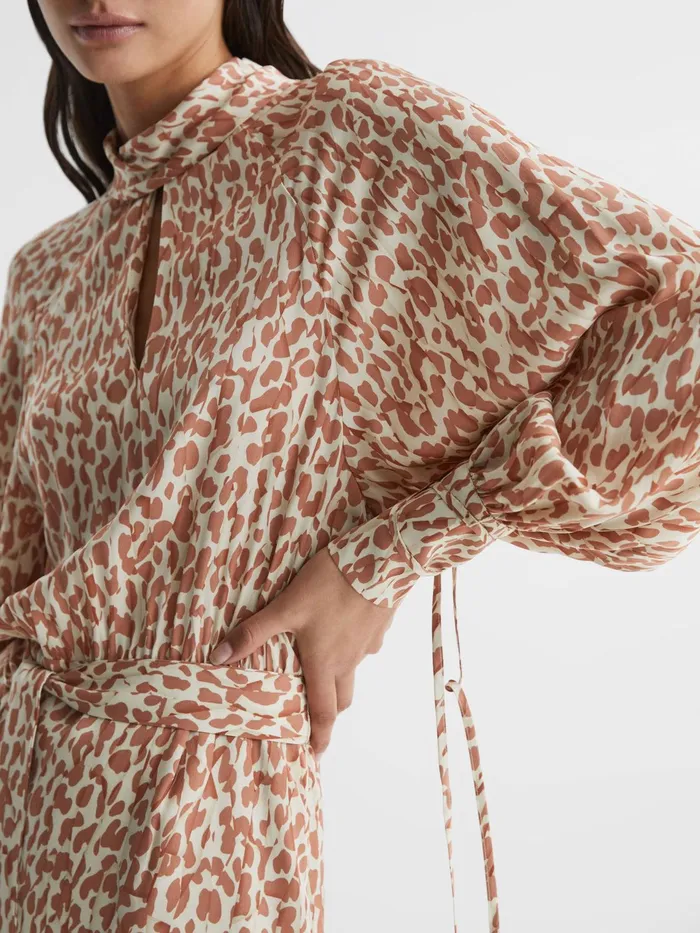 Reiss Dresses Teya Animal Print Mini Dress Neutral 8211 Women