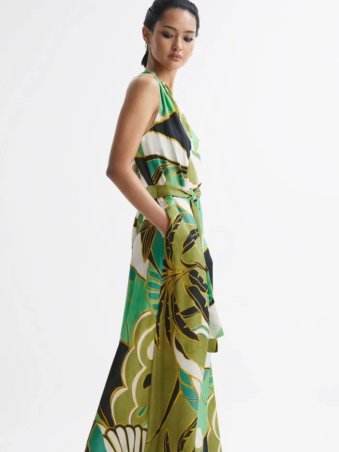 Reiss Dresses Tina Jungle Print Maxi Dress Green 8211 Women