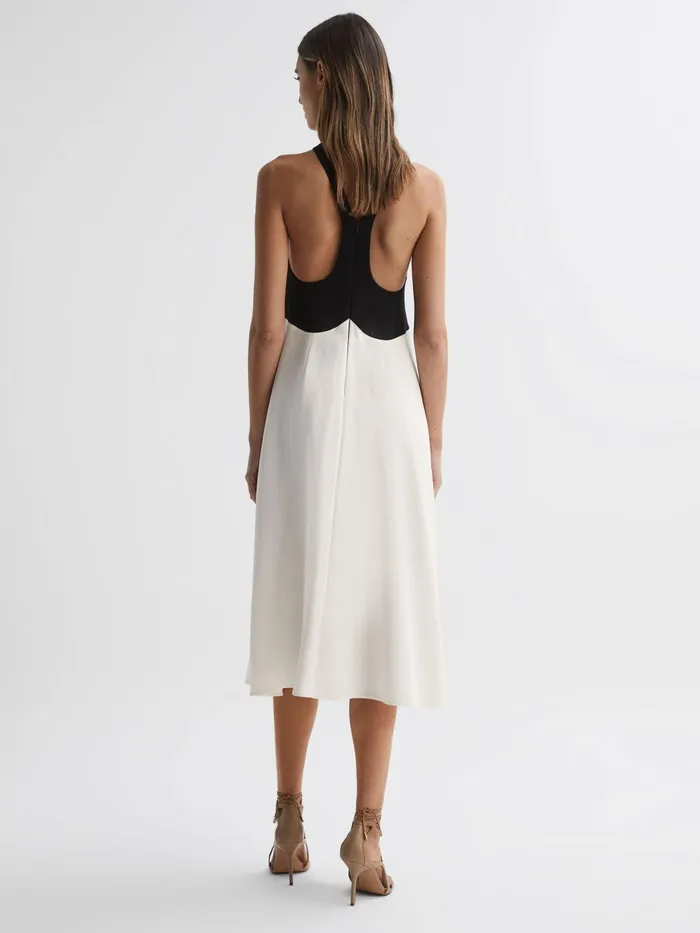 Reiss Dresses Vienna Halter Neck Cut Out Midi Dress Blackwhite 8211 Women