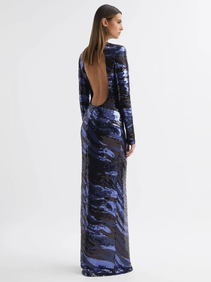 Reiss Dresses Whitney Halston Sequin Maxi Dress Black Multi 8211 Women