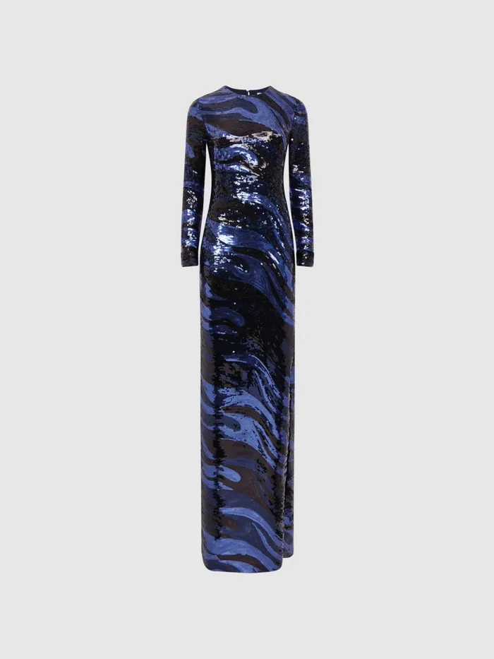 Reiss Dresses Whitney Halston Sequin Maxi Dress Black Multi 8211 Women
