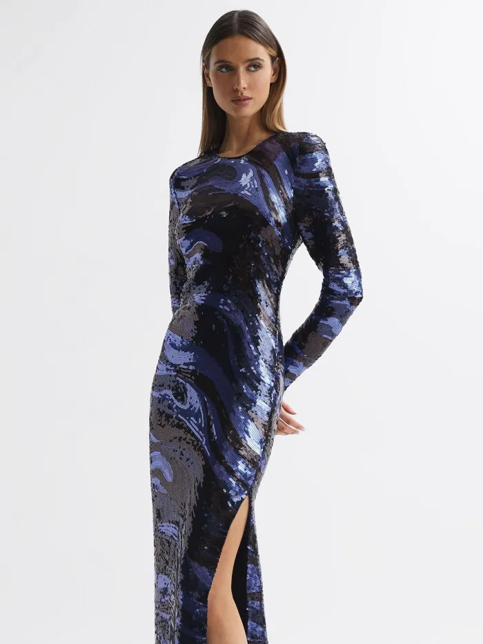 Reiss Dresses Whitney Halston Sequin Maxi Dress Black Multi 8211 Women