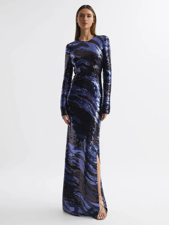Reiss Dresses Whitney Halston Sequin Maxi Dress Black Multi 8211 Women