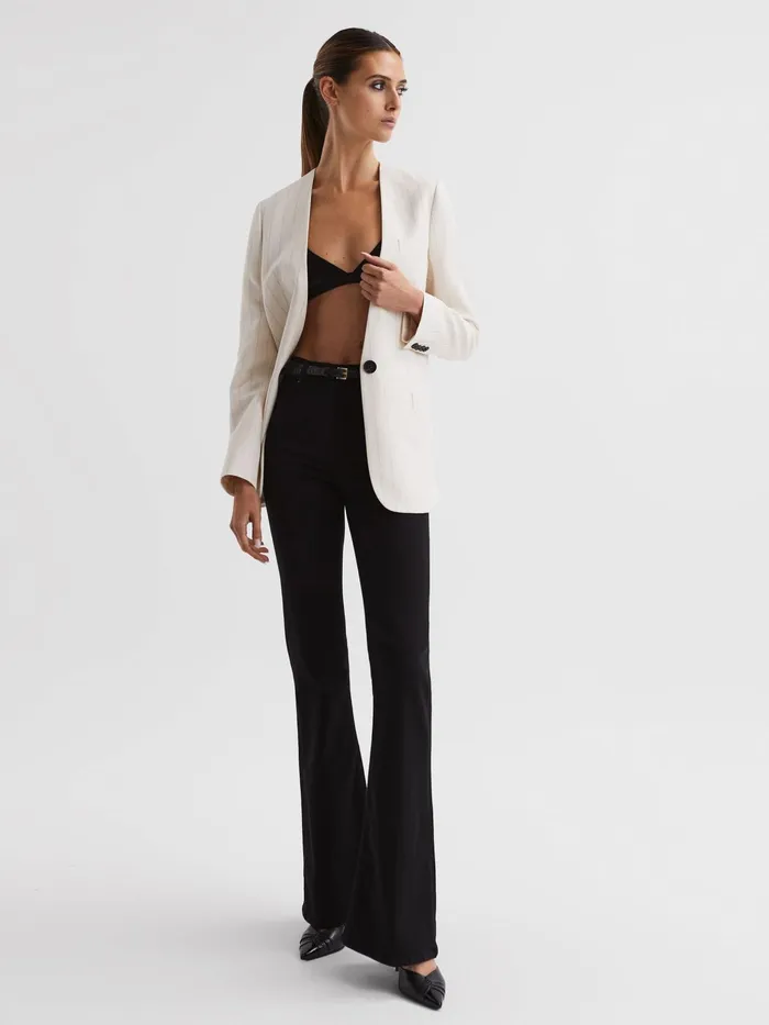 Reiss Jeans Beau High Rise Skinny Flared Jeans Black 8211 Women