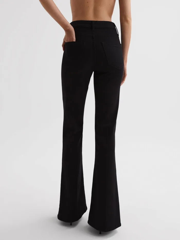 Reiss Jeans Beau High Rise Skinny Flared Jeans Black 8211 Women