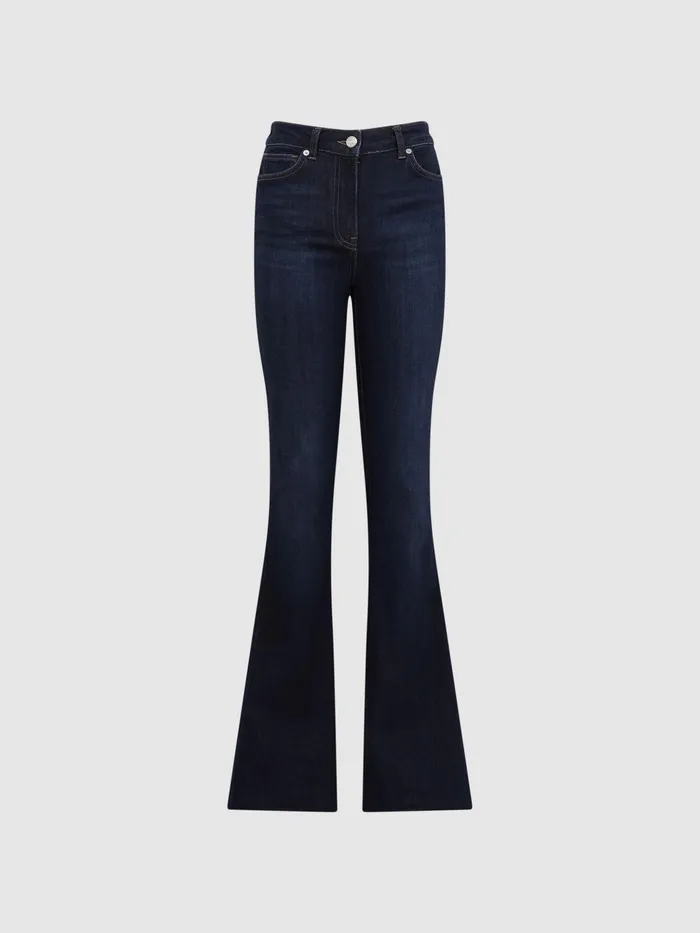 Reiss Jeans Beau High Rise Skinny Flared Jeans Dark Indigo 8211 Women